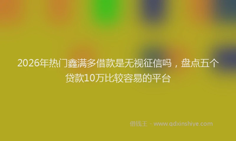 2026年热门鑫满多借款是无视征信吗，盘点五个贷款10万比较容易的平台