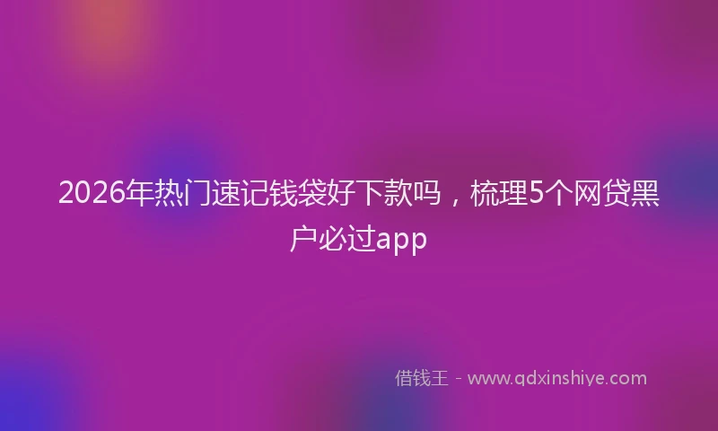 2026年热门速记钱袋好下款吗,梳理5个网贷黑户必过app