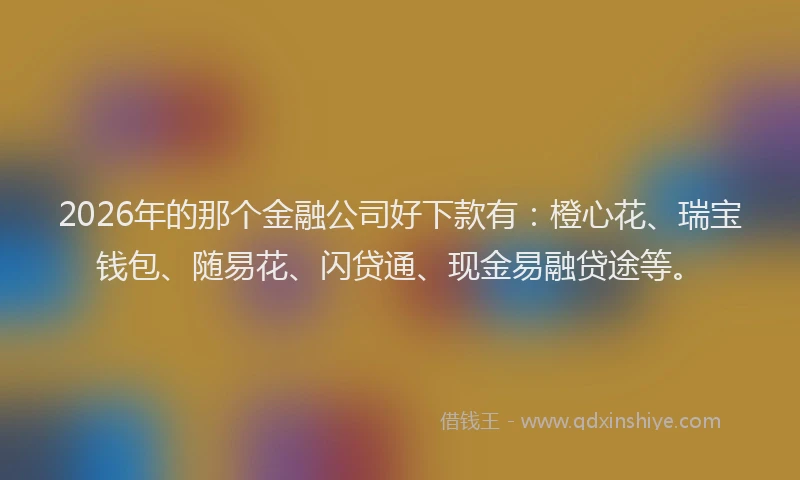 2026年的那个金融公司好下款有：橙心花、瑞宝钱包、随易花、闪贷通、现金易融贷途等。