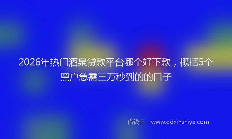 2026年热门酒泉贷款平台哪个好下款，概括5个黑户急需三万秒到的的口子