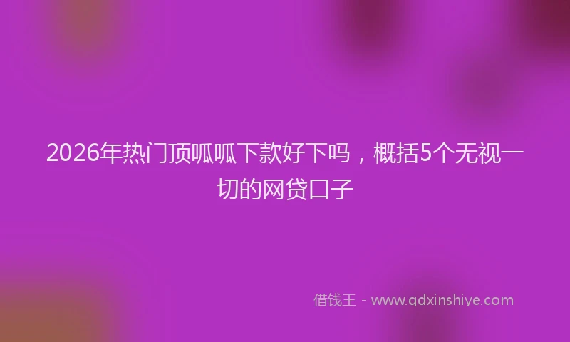 2026年热门顶呱呱下款好下吗，概括5个无视一切的网贷口子