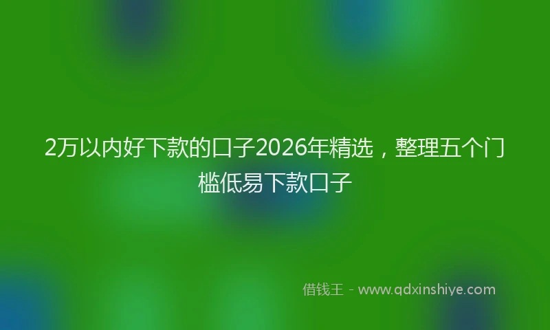 2万以内好下款的口子2026年精选，整理五个门槛低易下款口子