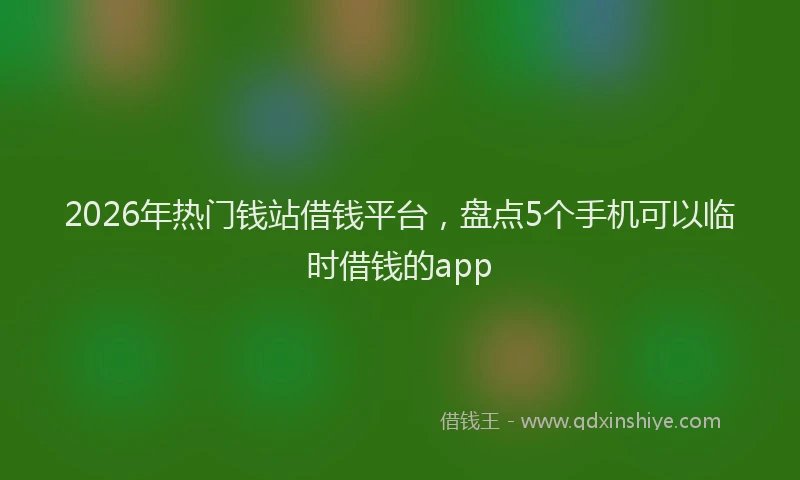 2026年热门钱站借钱平台，盘点5个手机可以临时借钱的app