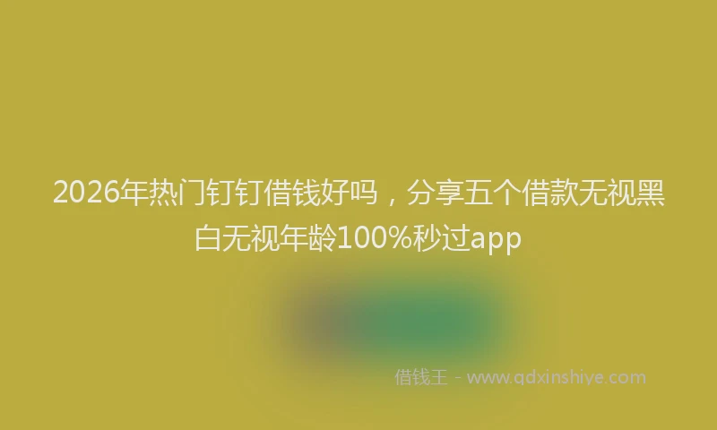 2026年热门钉钉借钱好吗，分享五个借款无视黑白无视年龄100%秒过app