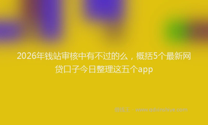 2026年钱站审核中有不过的么，概括5个最新网贷口子今日整理这五个app
