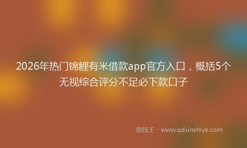 2026年热门锦鲤有米借款app官方入口，概括5个无视综合评分不足必下款口子