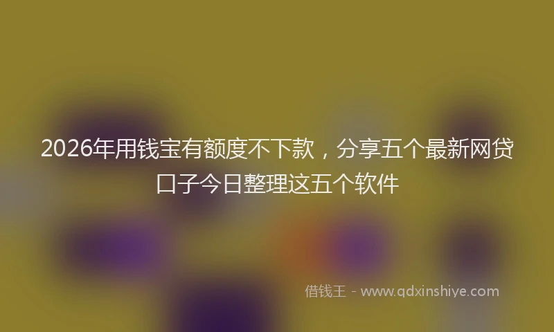 2026年用钱宝有额度不下款，分享五个最新网贷口子今日整理这五个软件