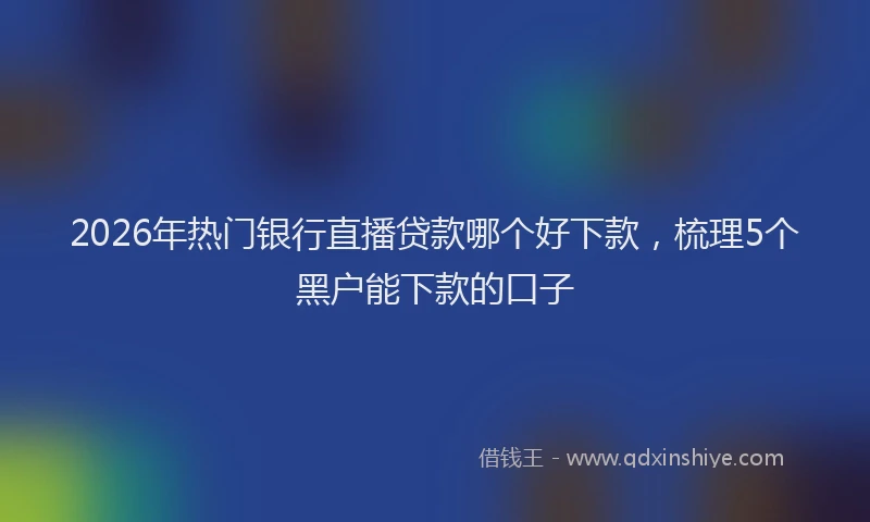 2026年热门银行直播贷款哪个好下款，梳理5个黑户能下款的口子