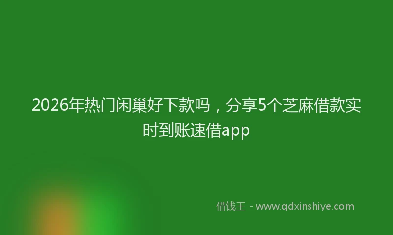 2026年热门闲巢好下款吗，分享5个芝麻借款实时到账速借app