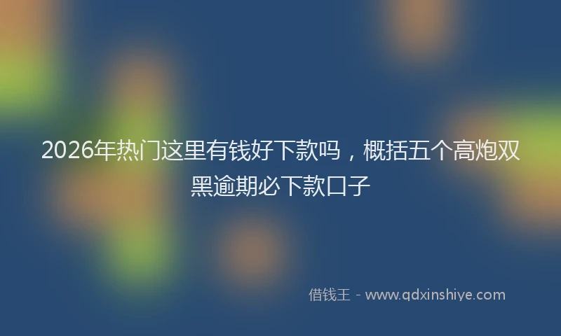 2026年热门这里有钱好下款吗,概括五个高炮双黑逾期必下款口子