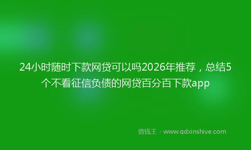 24小时随时下款网贷可以吗2026年推荐，总结5个不看征信负债的网贷百分百下款app