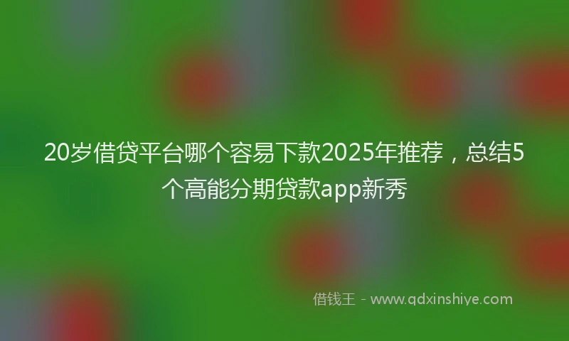 20岁借贷平台哪个容易下款2025年推荐，总结5个高能分期贷款app新秀