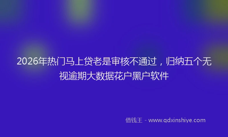 2026年热门马上贷老是审核不通过，归纳五个无视逾期大数据花户黑户软件