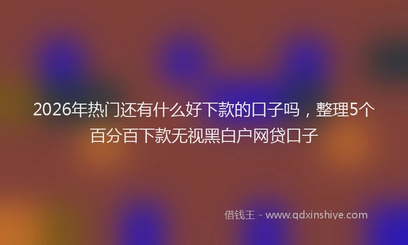 2026年热门还有什么好下款的口子吗，整理5个百分百下款无视黑白户网贷口子