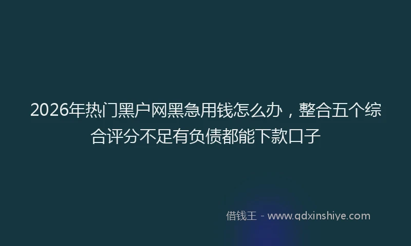 2026年热门黑户网黑急用钱怎么办，整合五个综合评分不足有负债都能下款口子