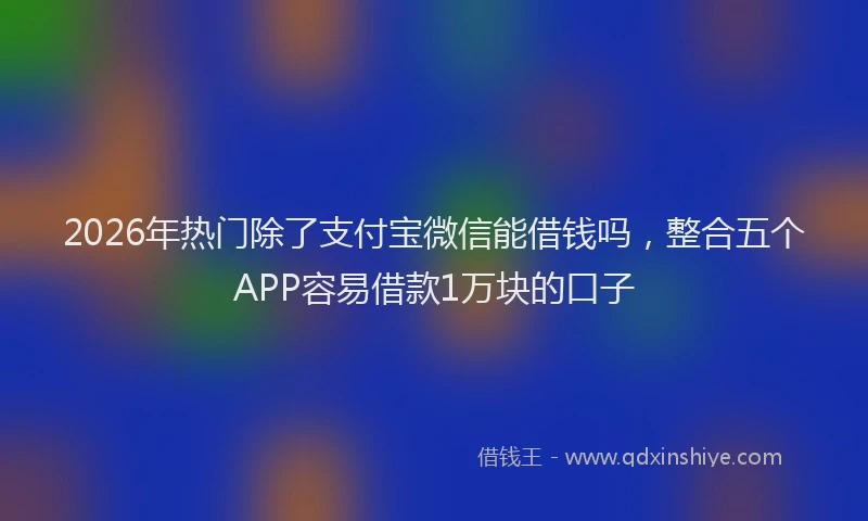 2026年热门除了支付宝微信能借钱吗,整合五个APP容易借款1万块的口子