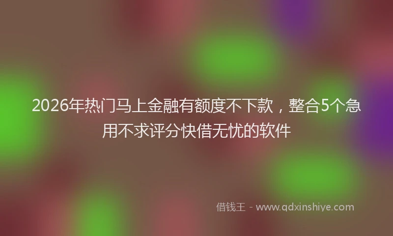 2026年热门马上金融有额度不下款，整合5个急用不求评分快借无忧的软件