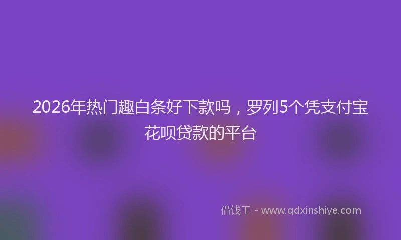 2026年热门趣白条好下款吗，罗列5个凭支付宝花呗贷款的平台