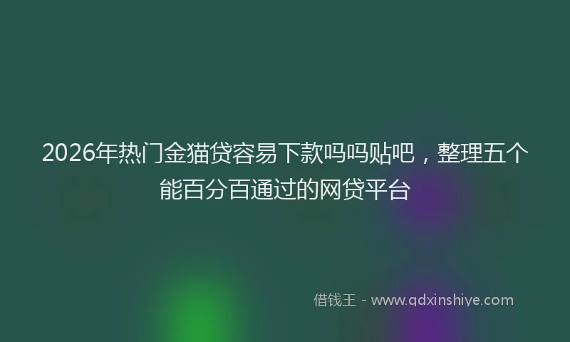 2026年热门金猫贷容易下款吗吗贴吧，整理五个能百分百通过的网贷平台