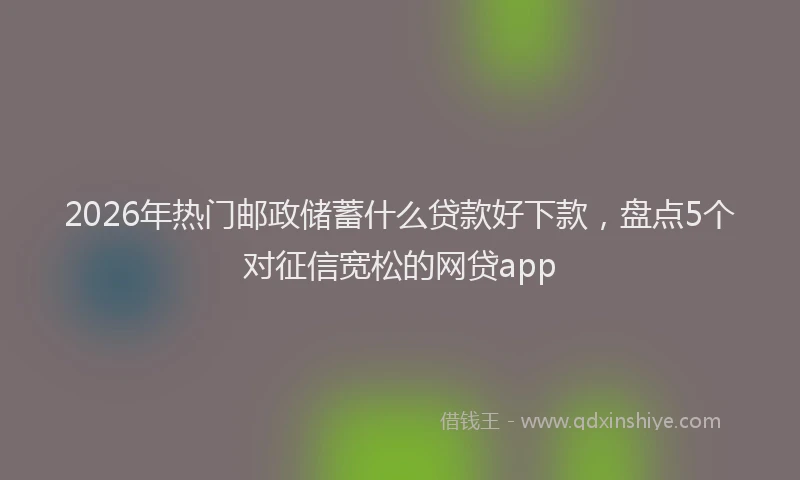2026年热门邮政储蓄什么贷款好下款,盘点5个对征信宽松的网贷app