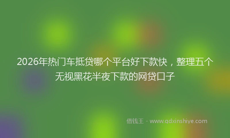 2026年热门车抵贷哪个平台好下款快，整理五个无视黑花半夜下款的网贷口子