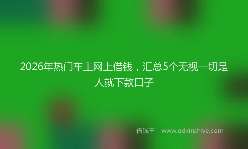 2026年热门车主网上借钱，汇总5个无视一切是人就下款口子