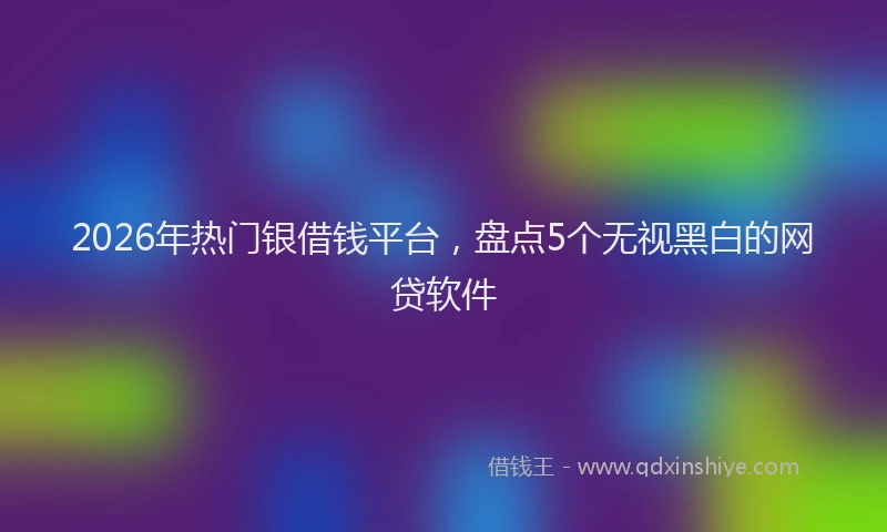 2026年热门银借钱平台，盘点5个无视黑白的网贷软件