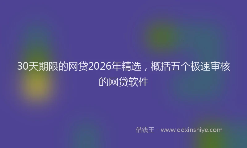 30天期限的网贷2026年精选，概括五个极速审核的网贷软件