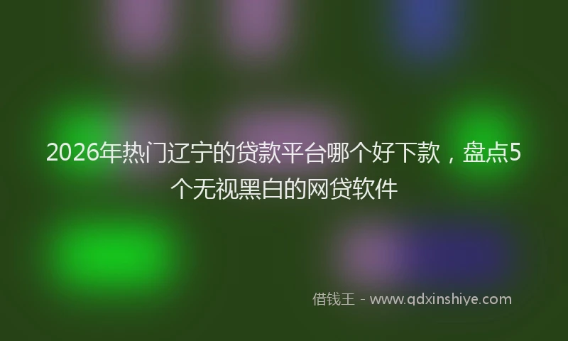 2026年热门辽宁的贷款平台哪个好下款，盘点5个无视黑白的网贷软件