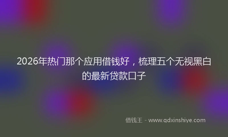 2026年热门那个应用借钱好，梳理五个无视黑白的最新贷款口子