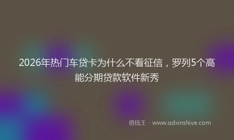 2026年热门车贷卡为什么不看征信，罗列5个高能分期贷款软件新秀