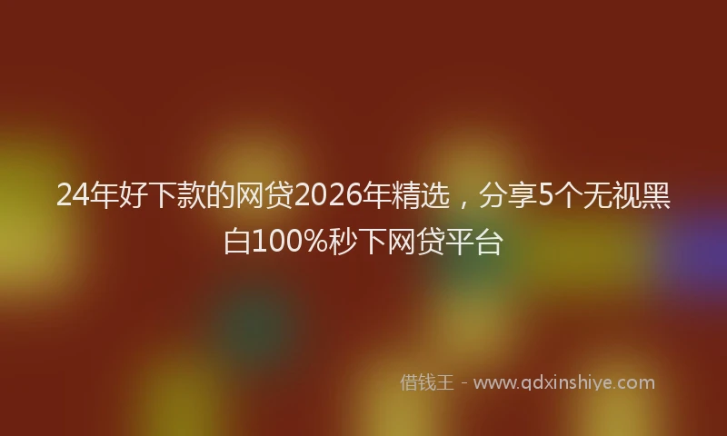24年好下款的网贷2026年精选,分享5个无视黑白100%秒下网贷平台