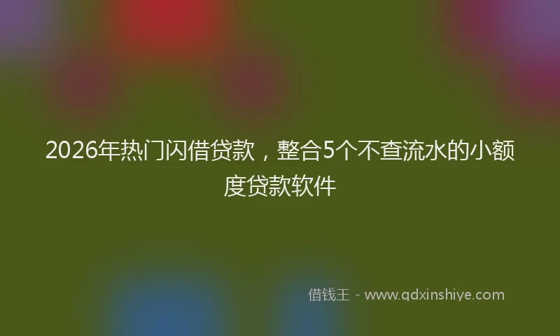 2026年热门闪借贷款，整合5个不查流水的小额度贷款软件