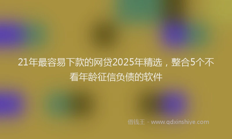 21年最容易下款的网贷2025年精选，整合5个不看年龄征信负债的软件