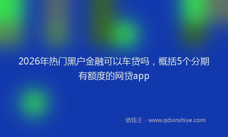 2026年热门黑户金融可以车贷吗,概括5个分期有额度的网贷app