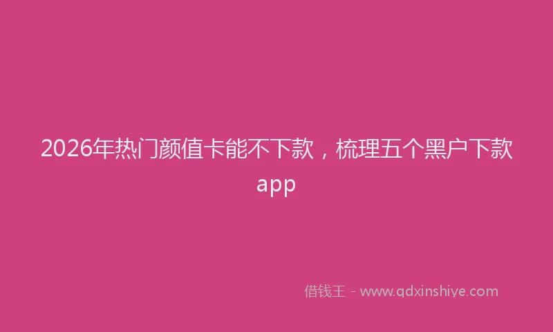2026年热门颜值卡能不下款，梳理五个黑户下款app