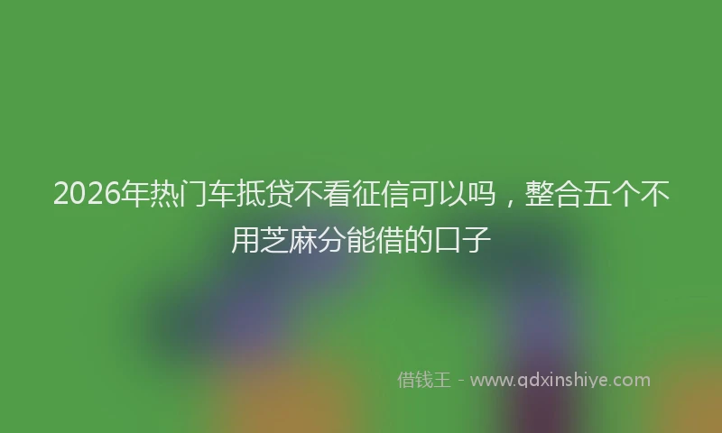 2026年热门车抵贷不看征信可以吗，整合五个不用芝麻分能借的口子