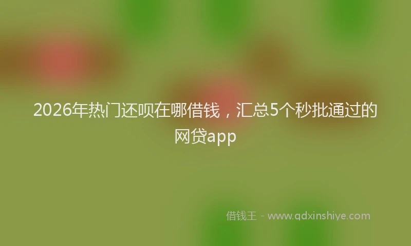2026年热门还呗在哪借钱，汇总5个秒批通过的网贷app