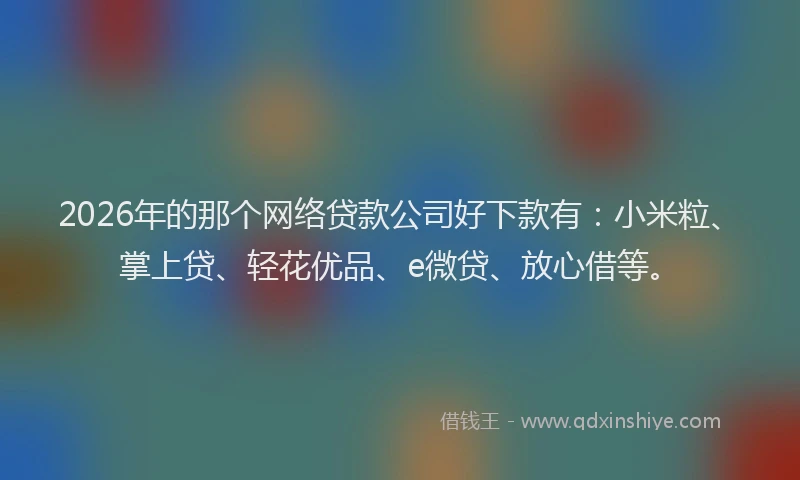 2026年的那个网络贷款公司好下款有：小米粒、掌上贷、轻花优品、e微贷、放心借等。