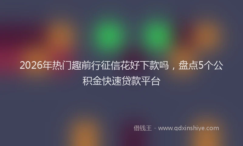2026年热门趣前行征信花好下款吗，盘点5个公积金快速贷款平台