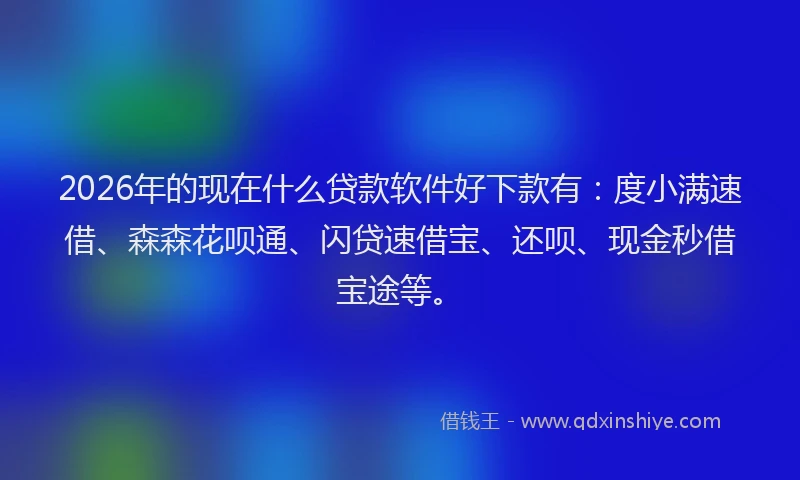2026年的现在什么贷款软件好下款有：度小满速借、森森花呗通、闪贷速借宝、还呗、现金秒借宝途等。