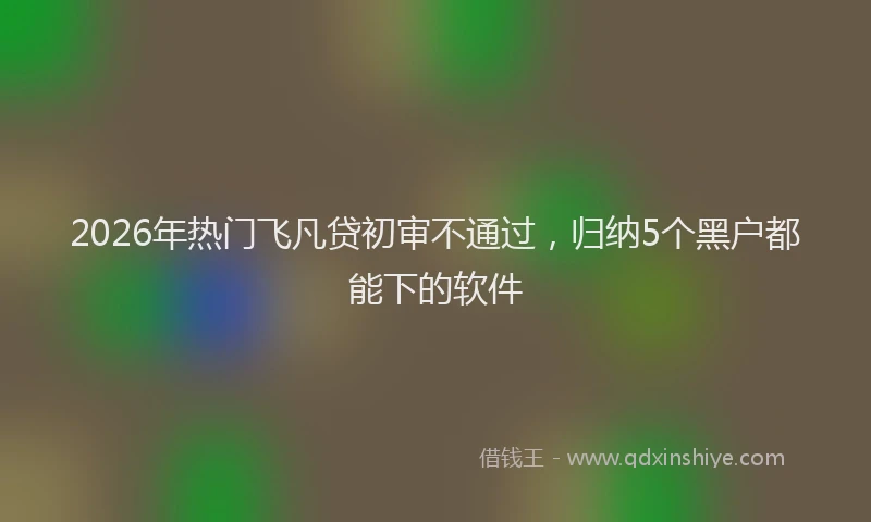 2026年热门飞凡贷初审不通过，归纳5个黑户都能下的软件