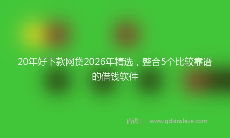 20年好下款网贷2026年精选，整合5个比较靠谱的借钱软件