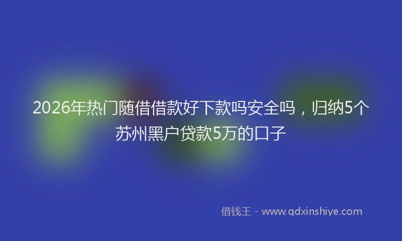 2026年热门随借借款好下款吗安全吗，归纳5个苏州黑户贷款5万的口子