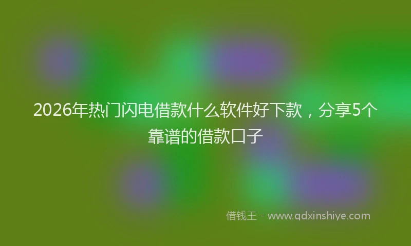 2026年热门闪电借款什么软件好下款，分享5个靠谱的借款口子