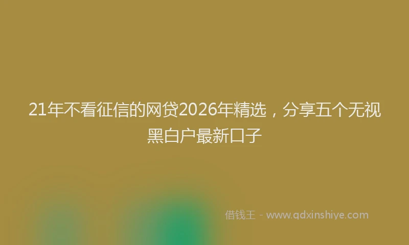 21年不看征信的网贷2026年精选，分享五个无视黑白户最新口子