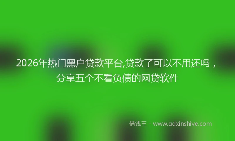 2026年热门黑户贷款平台,贷款了可以不用还吗，分享五个不看负债的网贷软件
