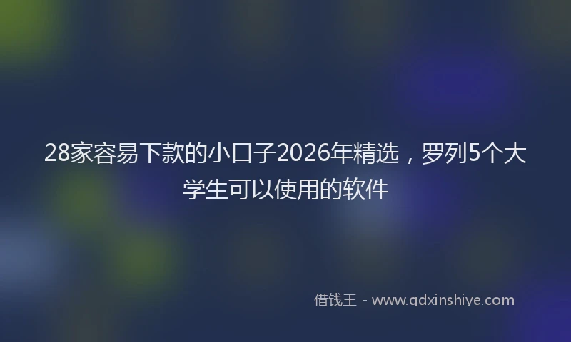 28家容易下款的小口子2026年精选，罗列5个大学生可以使用的软件