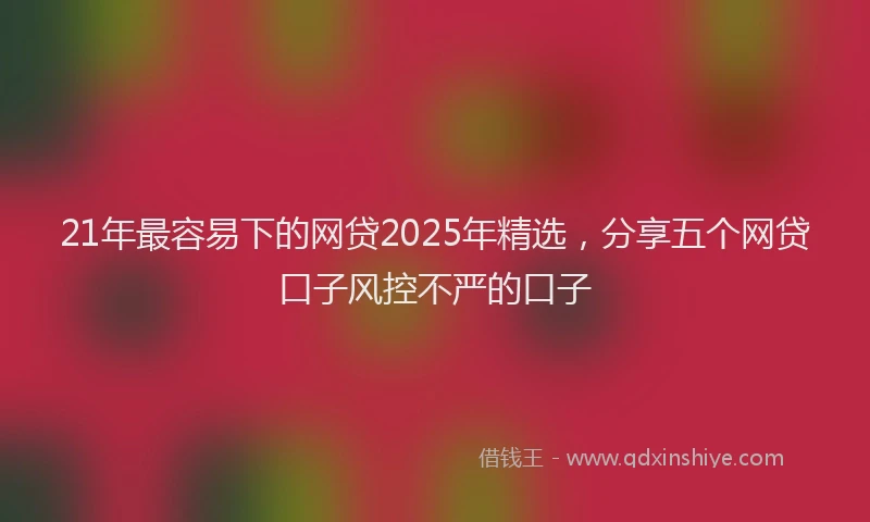 21年最容易下的网贷2025年精选，分享五个网贷口子风控不严的口子