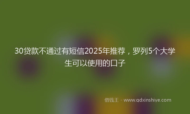 30贷款不通过有短信2025年推荐，罗列5个大学生可以使用的口子